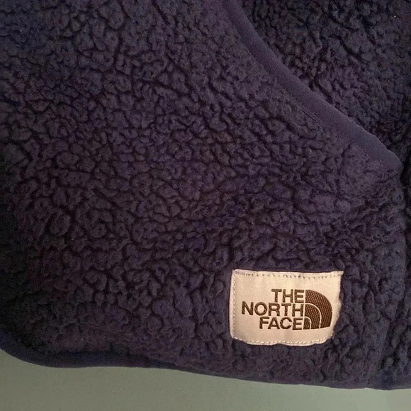 The North Face girls navy blue Sherpa zip up jacket - size large 14/16 - Picture 2 of 6